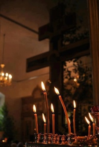 Prayer candles cross